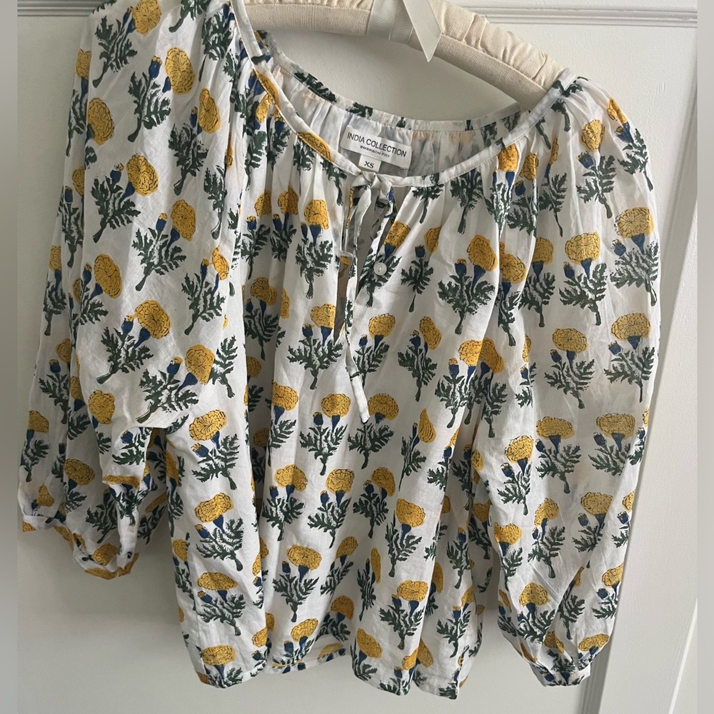 Emerson Fry long sleeve Dandelion shirt with tie close, XS.